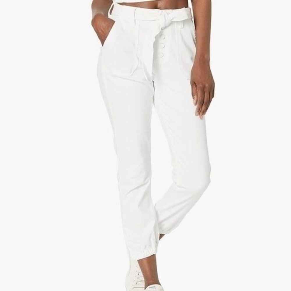 PAIGE White Mayslie Self Tie Jogger Pants